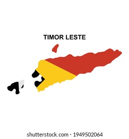 maps of Timor Leste with national flags icon vector sign symbol
