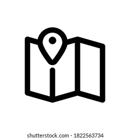 Maps (Travel) icon outline vector. isolated on white background