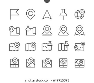 Maps UI Pixel Perfect Well-crafted Vector Thin Line Icons 48x48 Ready for 24x24 Grid for Web Graphics and Apps with Editable Stroke. Simple Minimal Pictogram Part 1-1