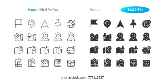 Maps UI Pixel Perfect Well-crafted Vector Thin Line And Solid Icons 30 2x Grid for Web Graphics and Apps. Simple Minimal Pictogram