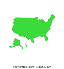 maps of united states vector illustration. flat design. isolated background. united states of america.