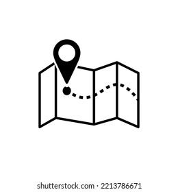 Maps vector black color isolated on white background. Maps icon.
