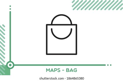Maps Vector Icon Shop Bag