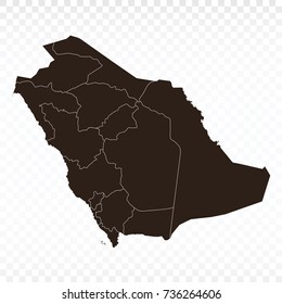 Map-Saudi Arabia map. Each city and border has separately. Vector illustration eps 10.