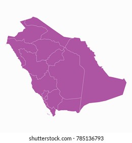 Map-Saudi Arabia map. Each city and border has separately. Vector illustration eps 10.