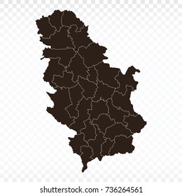 Map-Serbia map. Each city and border has separately. Vector illustration eps 10.