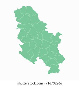 Map-Serbia No Kosovo map. Each city and border has separately. Vector illustration eps 10.