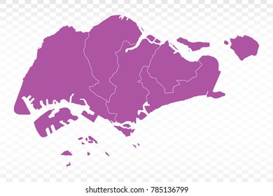 Map-Singapore map. Each city and border has separately. Vector illustration eps 10.