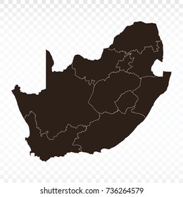 Map-South Africa map. Each city and border has separately. Vector illustration eps 10.