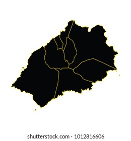 Map-ST Helena map. Each city and border has separately. Vector illustration eps 10.