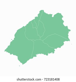 Map-ST Helena map. Each city and border has separately. Vector illustration eps 10.