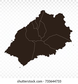 Map-ST Helena map. Each city and border has separately. Vector illustration eps 10.