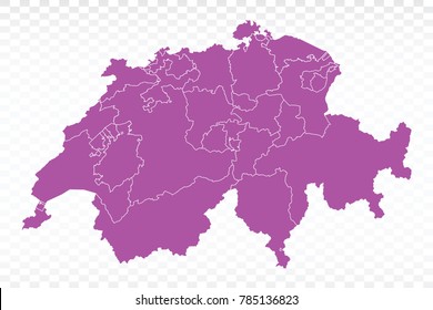 Map-Switzerland map. Each city and border has separately. Vector illustration eps 10.
