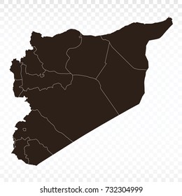 Map-Syria map. Each city and border has separately. Vector illustration eps 10.