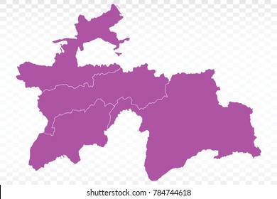 Map-Tajikistan map. Each city and border has separately. Vector illustration eps 10.
