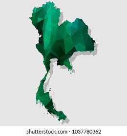 Map-thailand Map Each city combines polygon pattern emerald green eps vector illustration 10