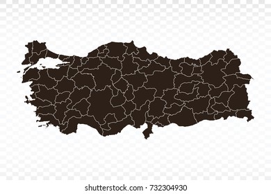 Map-Turkey map. Each city and border has separately. Vector illustration eps 10.