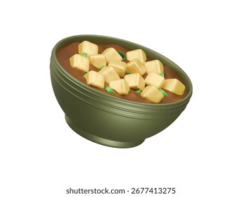 MAPU Icono de tofu Ilustración 3D Render