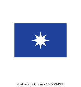 mapuche banner with star flat cion, vector illustration