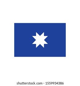 mapuche banner with star flat cion, vector illustration