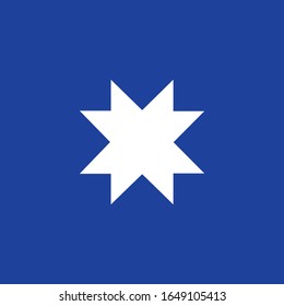 mapuche banner with star flat icon, vector illustration