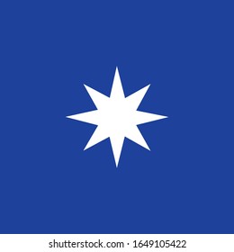 mapuche banner with star flat icon, vector illustration