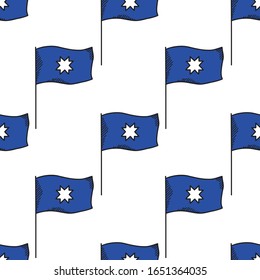 Mapuche-Banner mit sternnahtlosem Dodmuster, Vektorillustration-Illustration