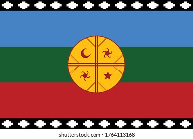 Mapuche Flag - People of the Land: The Mapuche are a group of indigenous inhabitants of present-day south-central Chile and southwestern Argentina, including parts of present-day Patagonia. 