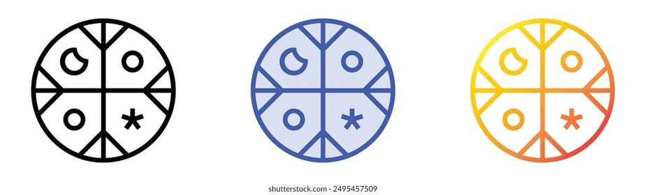 mapuche icon. Linear, Blue Fill and Gradient Style Design Isolated On White Background