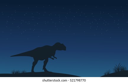 Mapusaurus lonely at night silhouettes