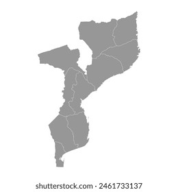 Maputo city map, administrative division of Mozambique. Vector illustration.