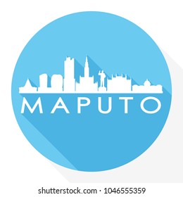 Maputo Mozambique Flat Icon Skyline Silhouette Design City Vector Art Logo.