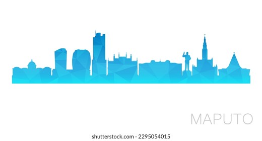 Maputo, Mozambique Low Poly Skyline Clip Art City Design. Geometric Polygon Graphic Horizon Icon. Vector Illustration Symbol.