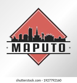 Maputo, Mozambique Skyline Logo. Adventure Landscape Design Vector City Illustration Vector illustration.