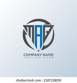 Diseño de logotipo moderno inicial de MAQ icono de vectores