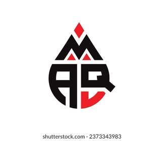 MAQ letter water drop shape logo design. MAQ drop logo simple design.