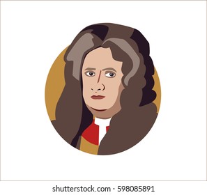 Mar 11, 2017. Isaac Newton Flat Icon Portrait