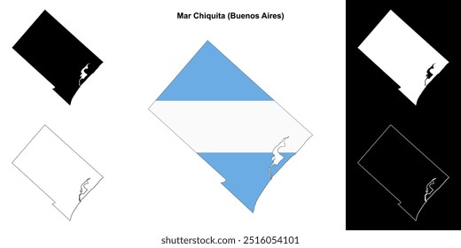 Mar Chiquita department (Buenos Aires) outline map set