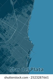 Mar del Plata, Argentina artistic map poster