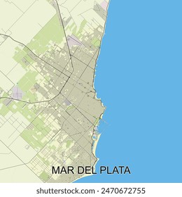 Mar del Plata, Argentina map poster art