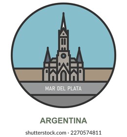 Mar del Plata. Städte und Städte in Argentinien. Flaches Wahrzeichen