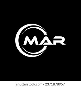MAR letter logo design in illustration. Vector logo, calligraphy designs for logo, Poster, Invitation, etc.