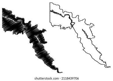 Maraa municipality (Amazonas state, Municipalities of Brazil, Federative Republic of Brazil) map vector illustration, scribble sketch Maraa map
