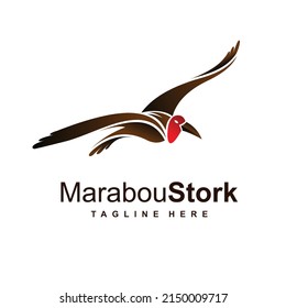 Marabou stork logo with simple concept