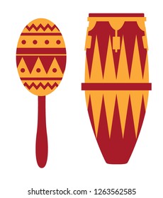 maraca and conga drums