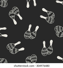 maraca doodle seamless pattern background