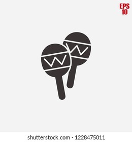 Maraca icon, musical instrument