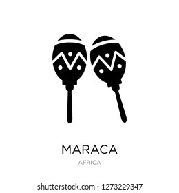 maraca icon vector on white background, maraca trendy filled icons from Africa collection, maraca simple element illustration