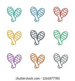 maraca icon white background. Editable outline maraca icon from party. Trendy maraca icon for web and mobile.