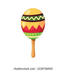 maraca instrument icon isolated flat